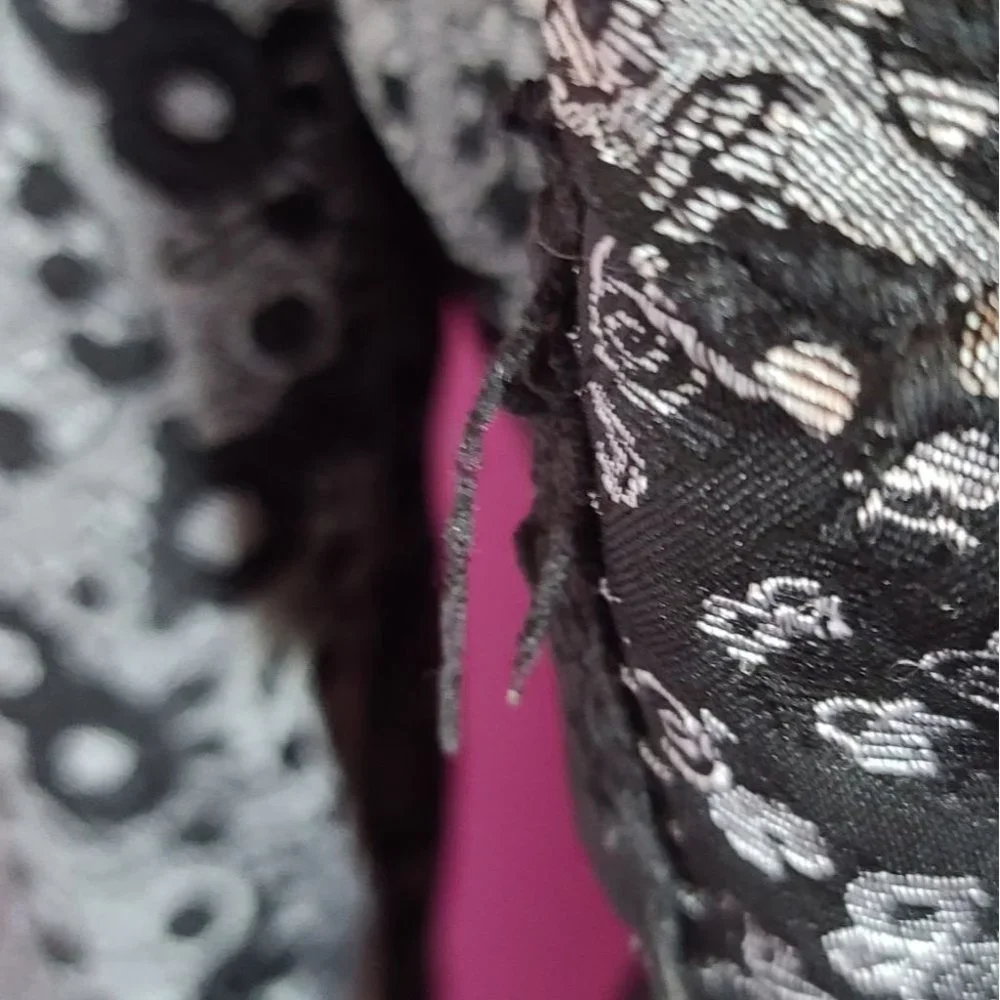OOAK Pink & Black Lace Lolita crop Hoodie Jacket - Picture 8 of 12